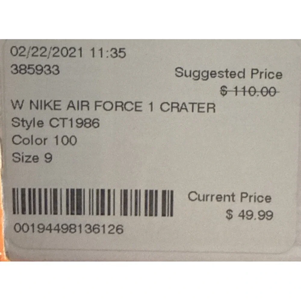Nike Air Force 1 Crater Summit White | CT1986-100 Women Size 9